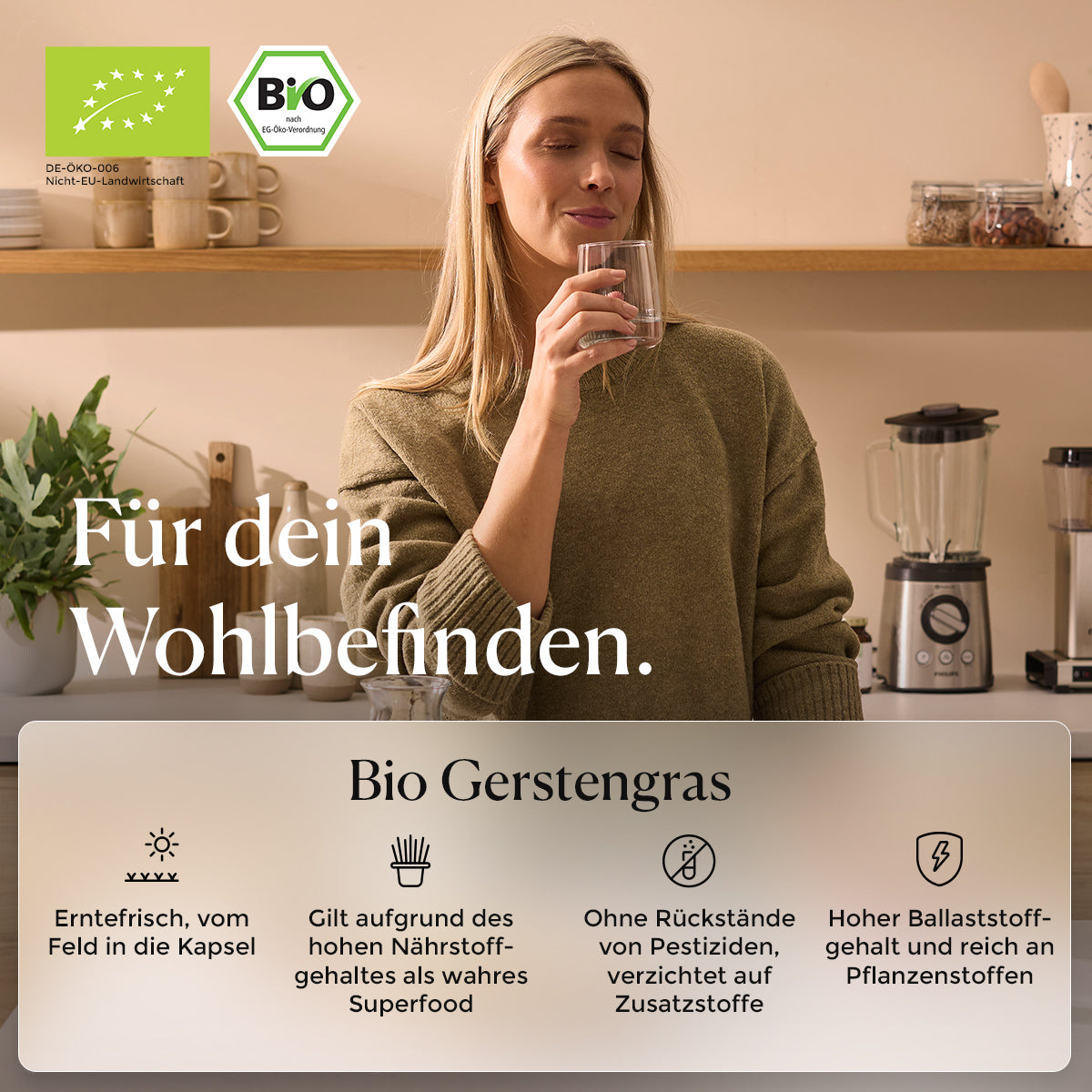 DAILY NATURE Bio Gerstengras Kapseln