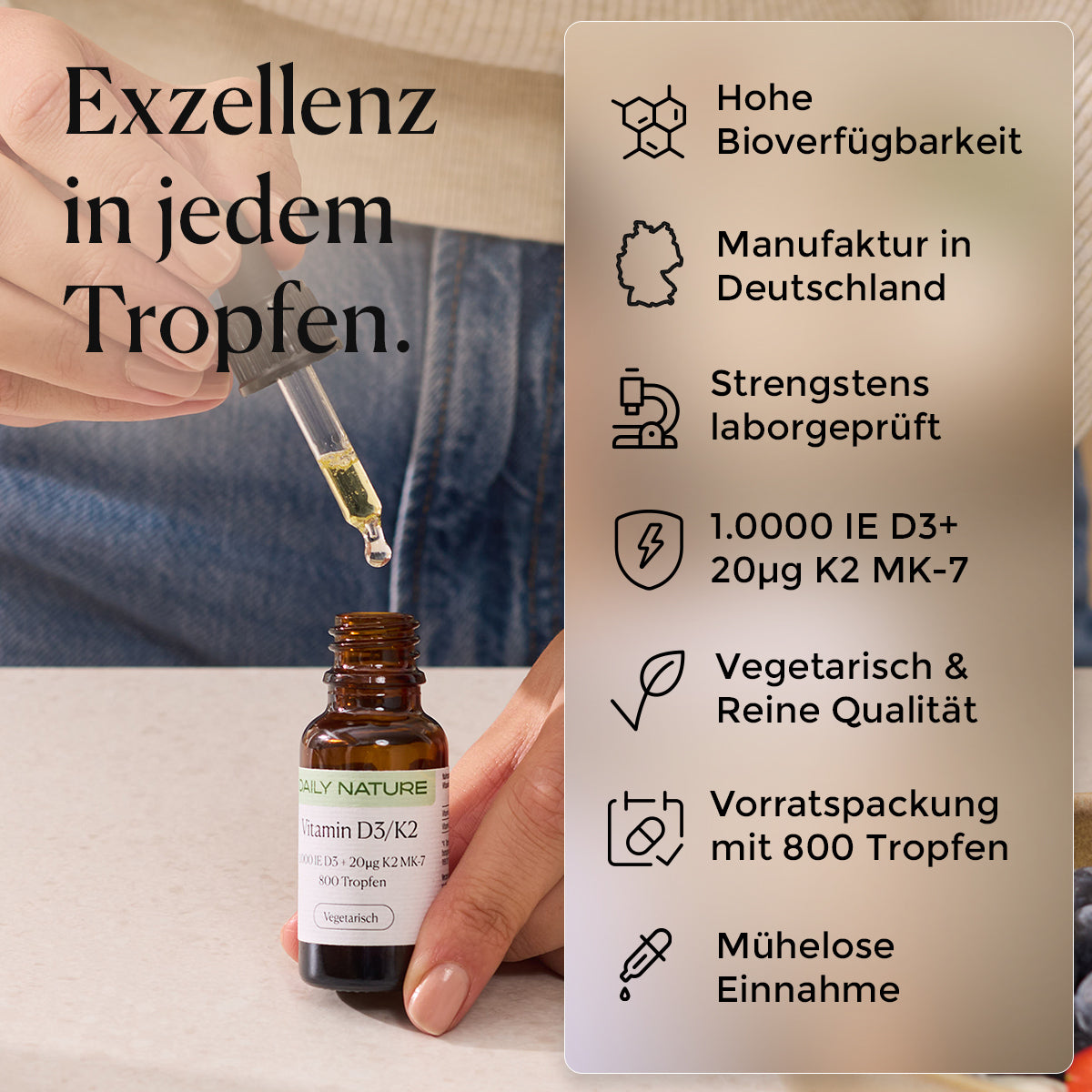 DAILY NATURE Premium D3K2-Tropfen