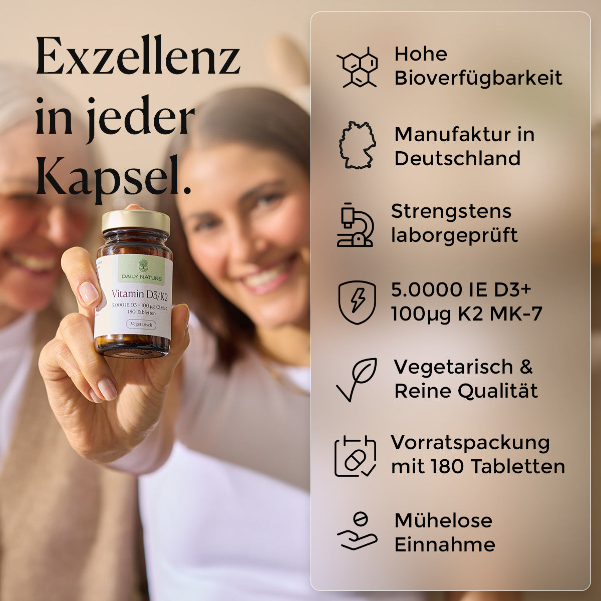 DAILY NATURE D3K2 Tabletten