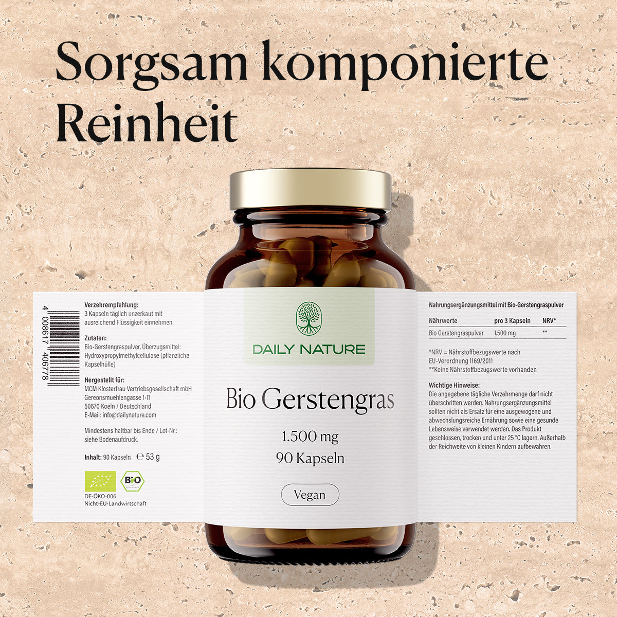 DAILY NATURE Bio Gerstengras Kapseln
