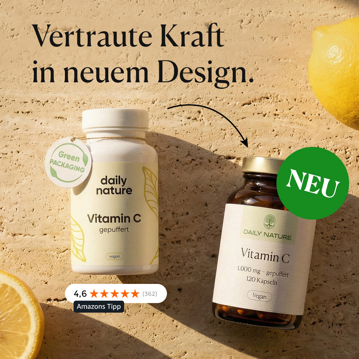 DAILY NATURE Gepufferte Vitamin C Kapseln