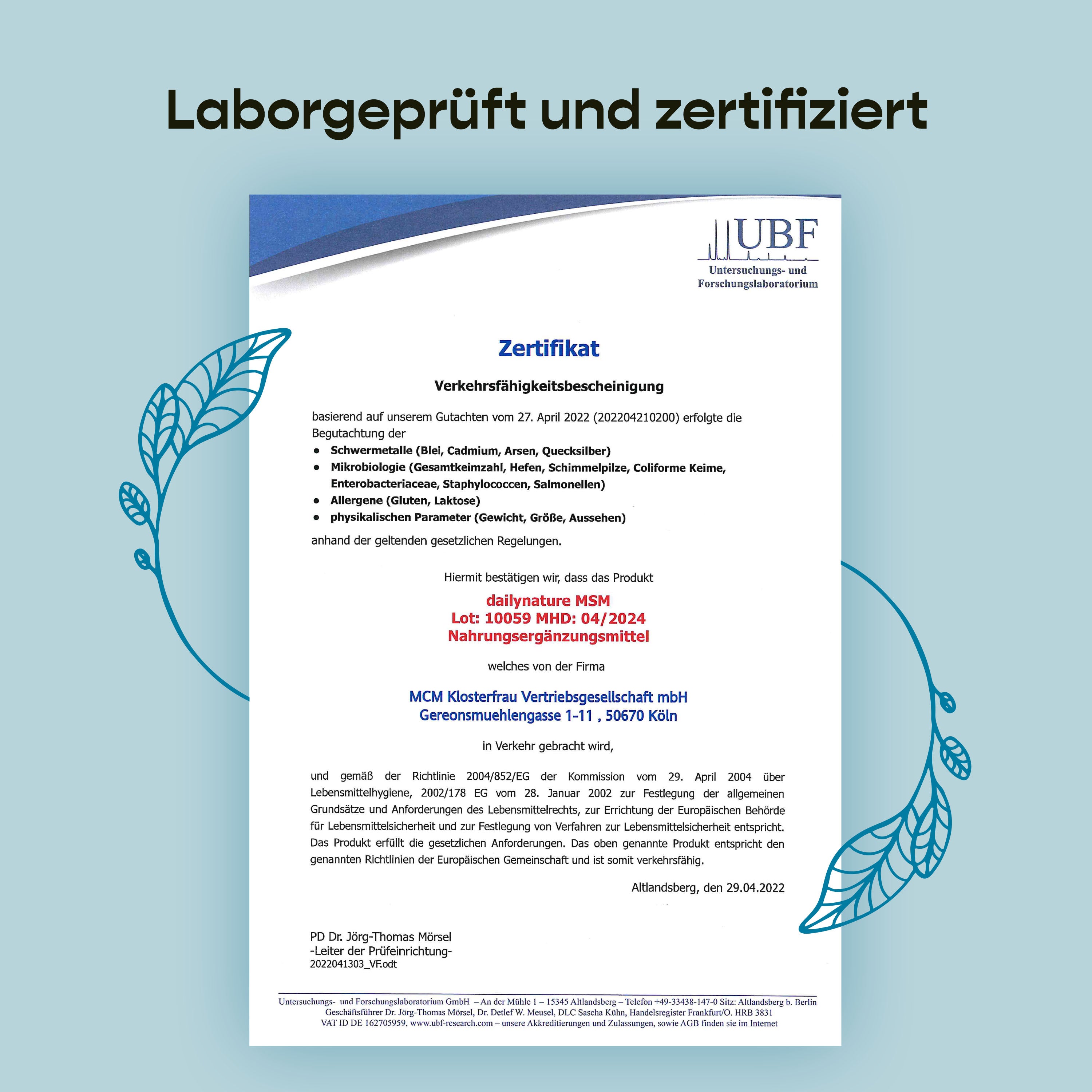 Dailynature Produktabbildung MSM 7