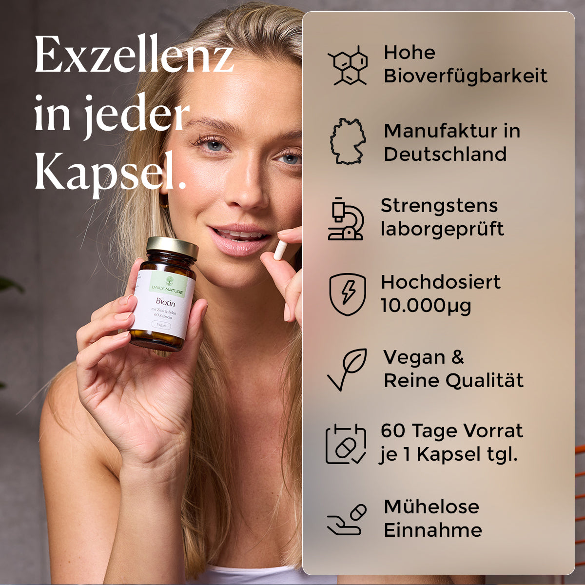 DAILY NATURE Biotin Zink+Selen Kapseln